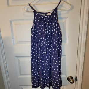 Cat & Jack Dark Blue Polka Dot Silky Feel Sleeveless Dress | Girls Size XL 14/16